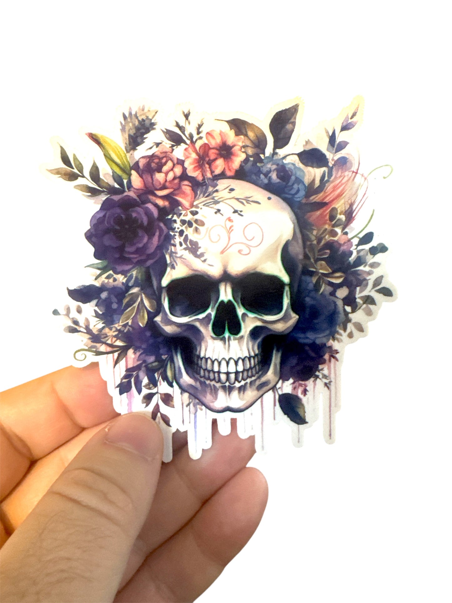 Floral Skull Sticker (1)