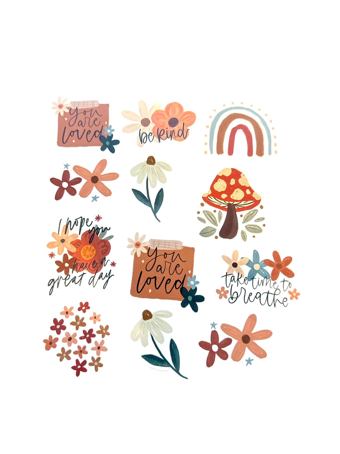 Floral Inspirational Stickers (Pack of 12)