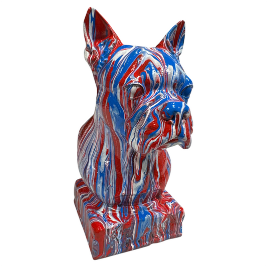 Boston Terrier Head Fluid Art Piece (NO12)
