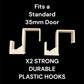 x2 Over Door Hooks for 35mm Doors, White Plastic