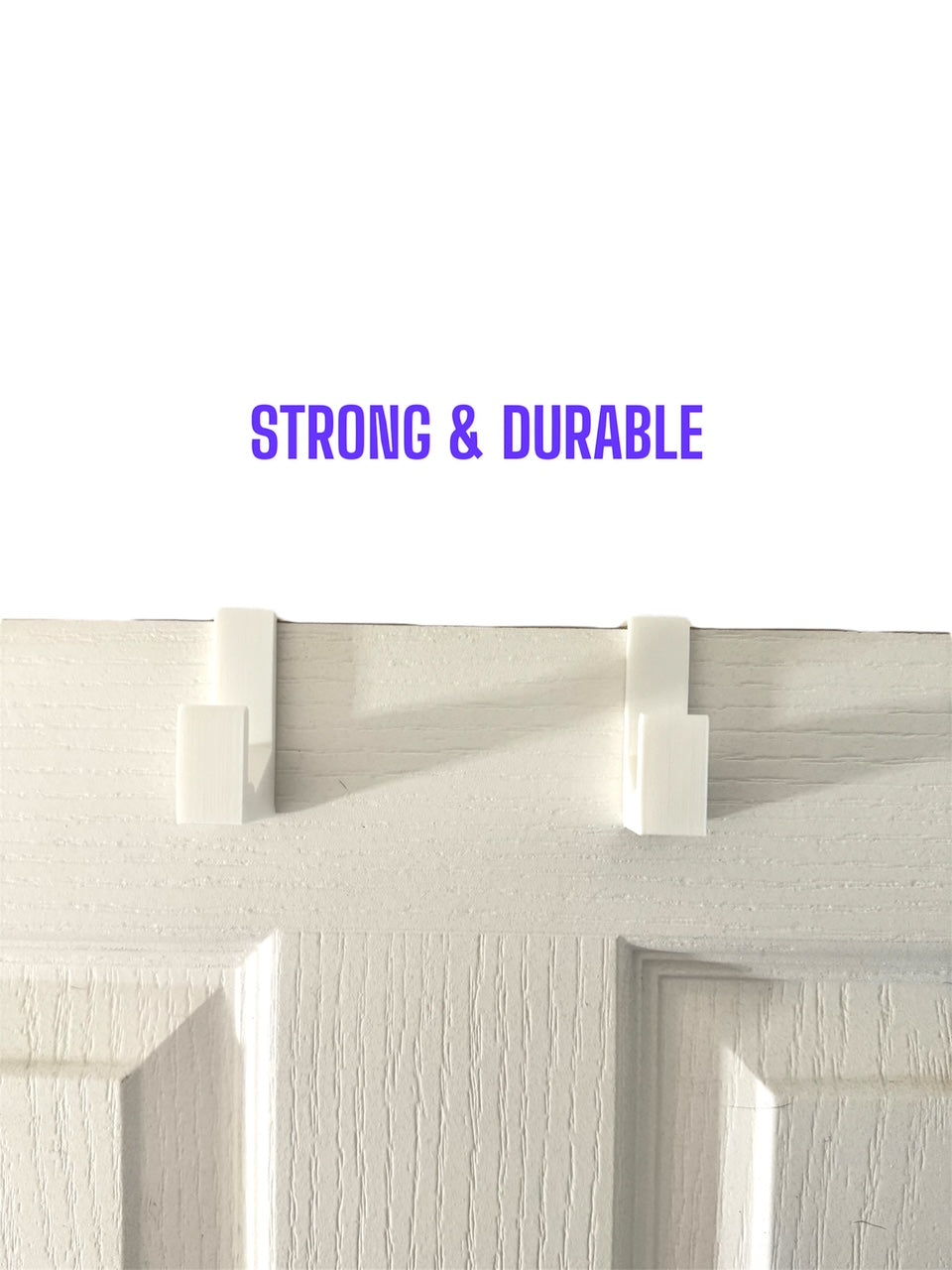 x2 Over Door Hooks for 35mm Doors, White Plastic