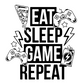 Eat Sleep Game Repeat Wall Sticker Vinyl Decals Gamer gaming gift