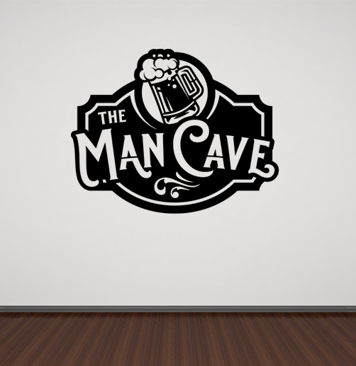 Man Cave Wall Sticker, Vinyl Decals, men's room, man cave, games room