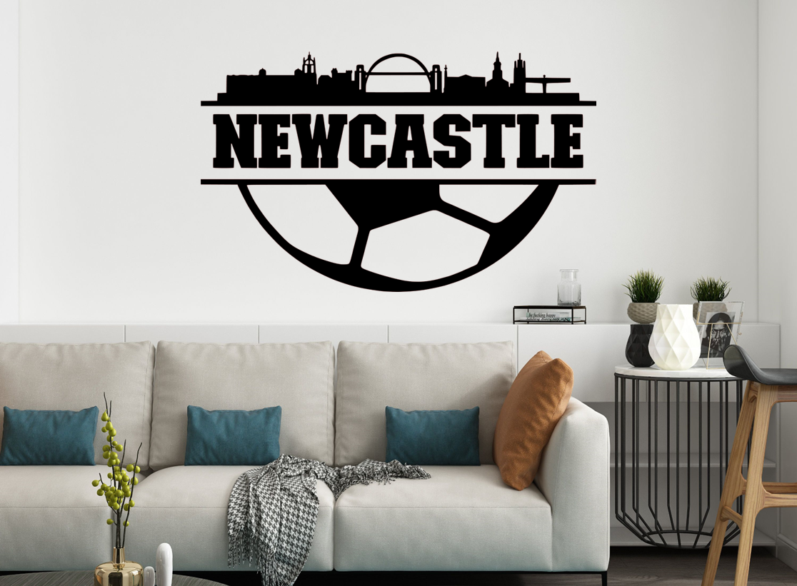 Newcastle United football club wall Decal Vinyl Sticker Wall Words