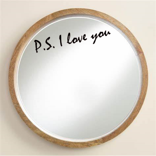 P.S. I LOVE YOU | Bedroom Wall Art Sticker Quote | Decal Romance Door Vinyl