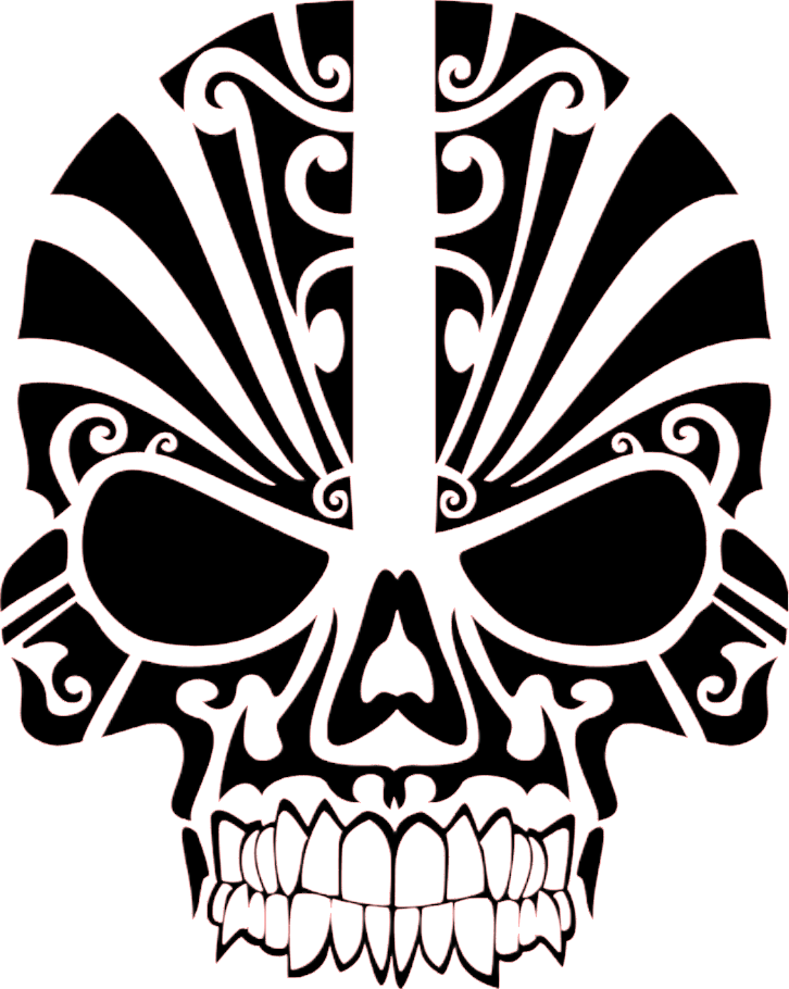 Tribal Skull, Harley Davidson Motorbike, Car Vinyl Sticker